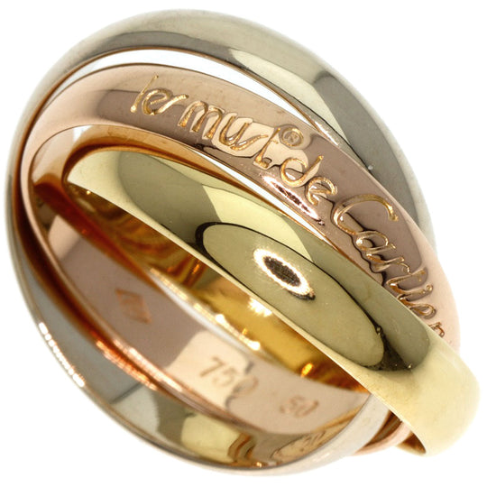 CARTIER Ring K18YG , K18WG , K18PG gold Trinity #50 Women Used Authentic
