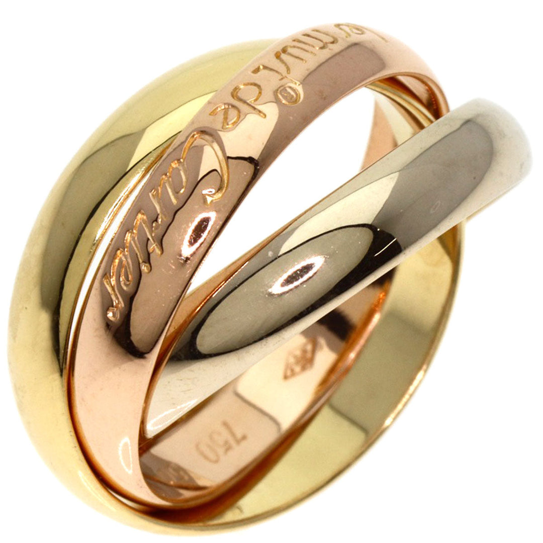 CARTIER Ring K18YG , K18WG , K18PG gold Trinity #50 Women Used Authentic