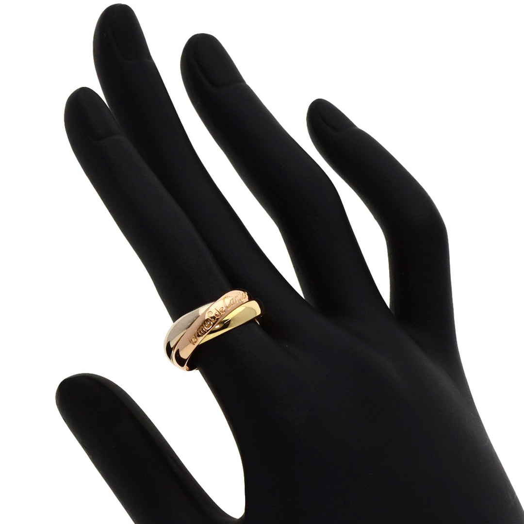 CARTIER Ring K18YG , K18WG , K18PG gold Trinity #50 Women Used Authentic