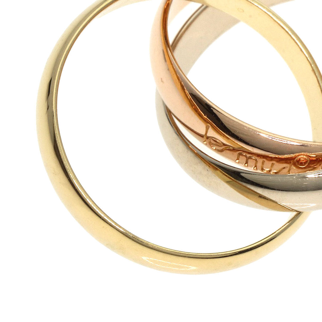 CARTIER Ring K18YG , K18WG , K18PG gold Trinity #50 Women Used Authentic