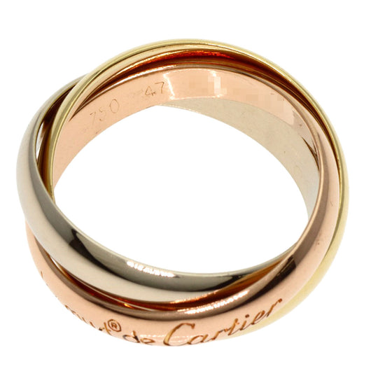CARTIER Ring K18YG , K18WG , K18PG gold Trinity #47 Women Used Authentic