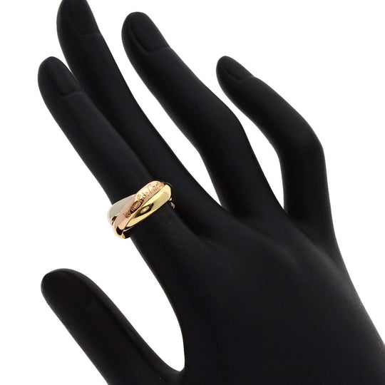 CARTIER Ring K18YG , K18WG , K18PG gold Trinity #47 Women Used Authentic