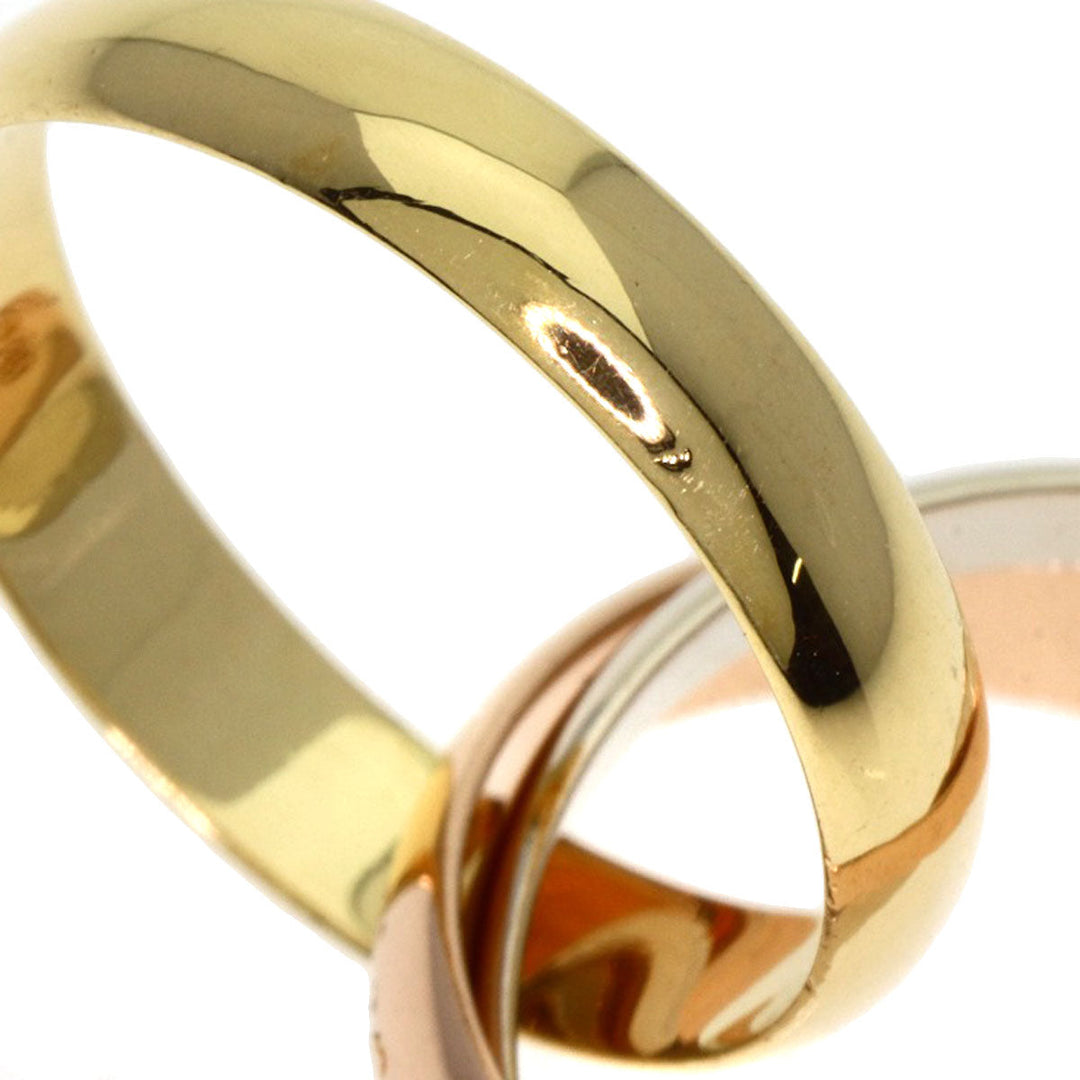 CARTIER Ring K18YG , K18WG , K18PG gold Trinity #47 Women Used Authentic