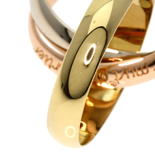 CARTIER Ring K18YG , K18WG , K18PG gold Trinity #47 Women Used Authentic