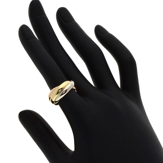CARTIER Ring K18YG , K18WG , K18PG gold Trinity #49 Women Used Authentic
