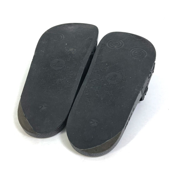 GUCCI Sandals 573922 rubber black Flat petanko GG Women's Slide Sandals mens 39 Used Authentic