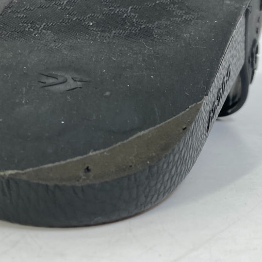 GUCCI Sandals 573922 rubber black Flat petanko GG Women's Slide Sandals mens 39 Used Authentic