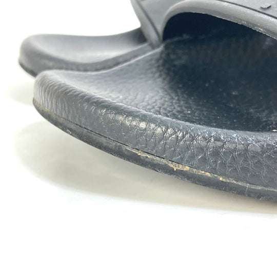 GUCCI Sandals 573922 rubber black Flat petanko GG Women's Slide Sandals mens 39 Used Authentic