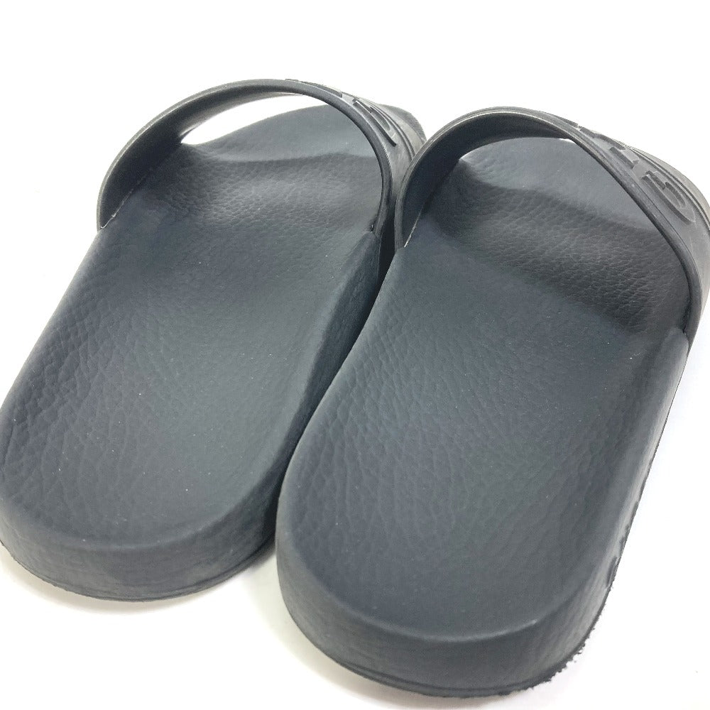 GUCCI Sandals 525140 rubber black Beach sandal logo slide Women 37 Used Authentic