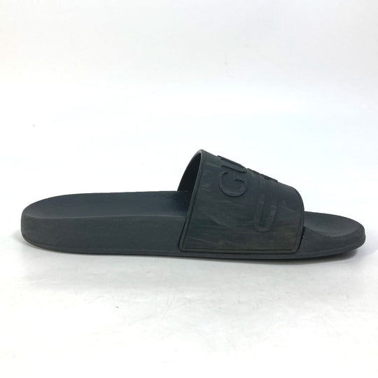 GUCCI Sandals 525140 rubber black Beach sandal logo slide Women 37 Used Authentic