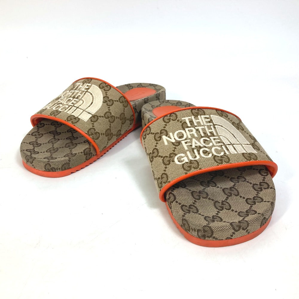 GUCCI Sandals 679947 Canvas, GG Canvas Orange North Face THE NORTH FACE collaboration logo GG mens 41 Used Authentic