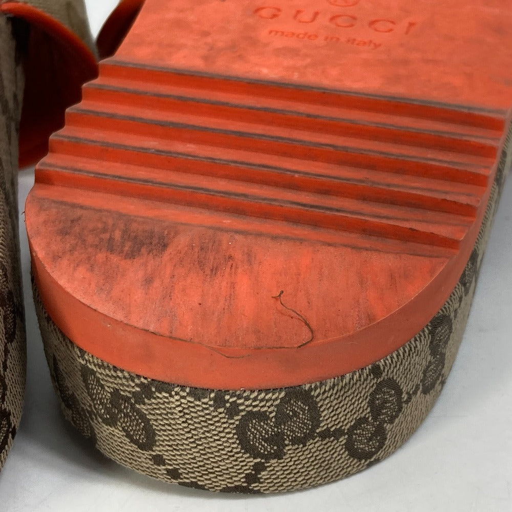 GUCCI Sandals 679947 Canvas, GG Canvas Orange North Face THE NORTH FACE collaboration logo GG mens 41 Used Authentic