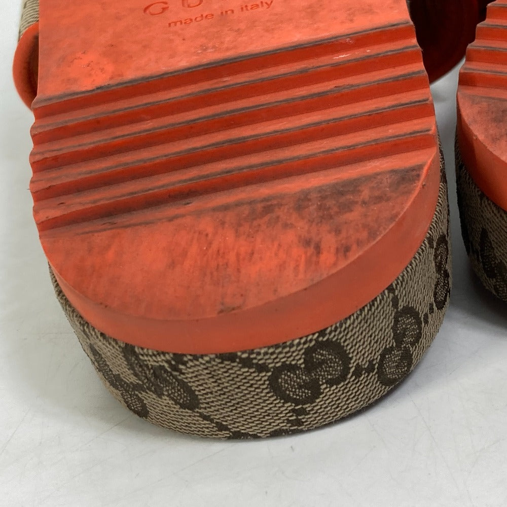 GUCCI Sandals 679947 Canvas, GG Canvas Orange North Face THE NORTH FACE collaboration logo GG mens 41 Used Authentic