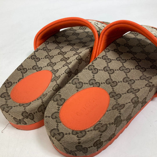 GUCCI Sandals 679947 Canvas, GG Canvas Orange North Face THE NORTH FACE collaboration logo GG mens 41 Used Authentic