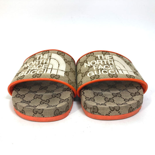 GUCCI Sandals 679947 Canvas, GG Canvas Orange North Face THE NORTH FACE collaboration logo GG mens 41 Used Authentic