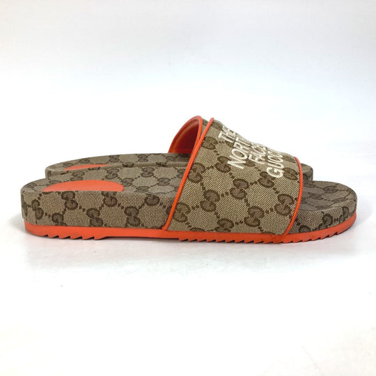 GUCCI Sandals 679947 Canvas, GG Canvas Orange North Face THE NORTH FACE collaboration logo GG mens 41 Used Authentic