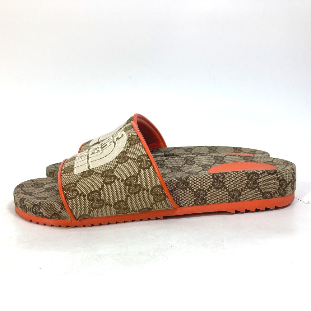 GUCCI Sandals 679947 Canvas, GG Canvas Orange North Face THE NORTH FACE collaboration logo GG mens 41 Used Authentic