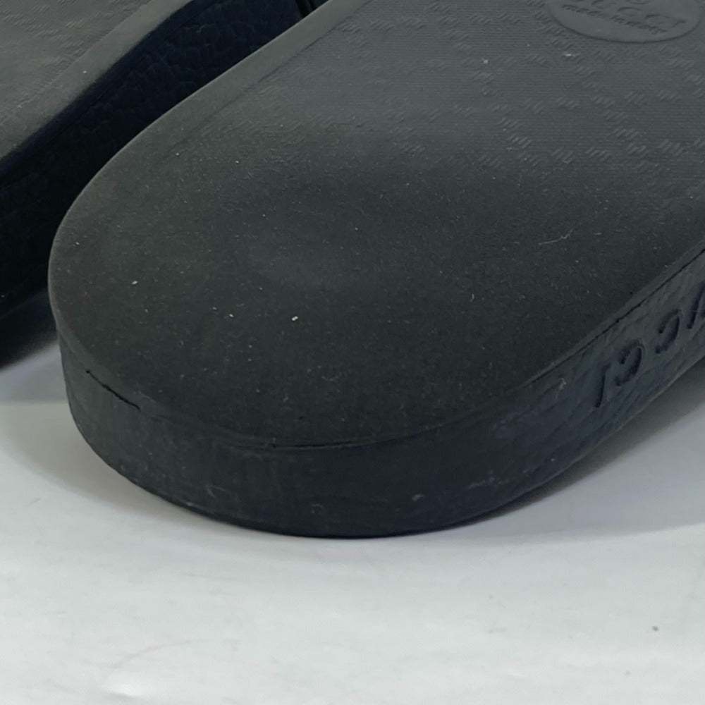 GUCCI Sandals 522887 rubber black logo slide Women 7 Used Authentic