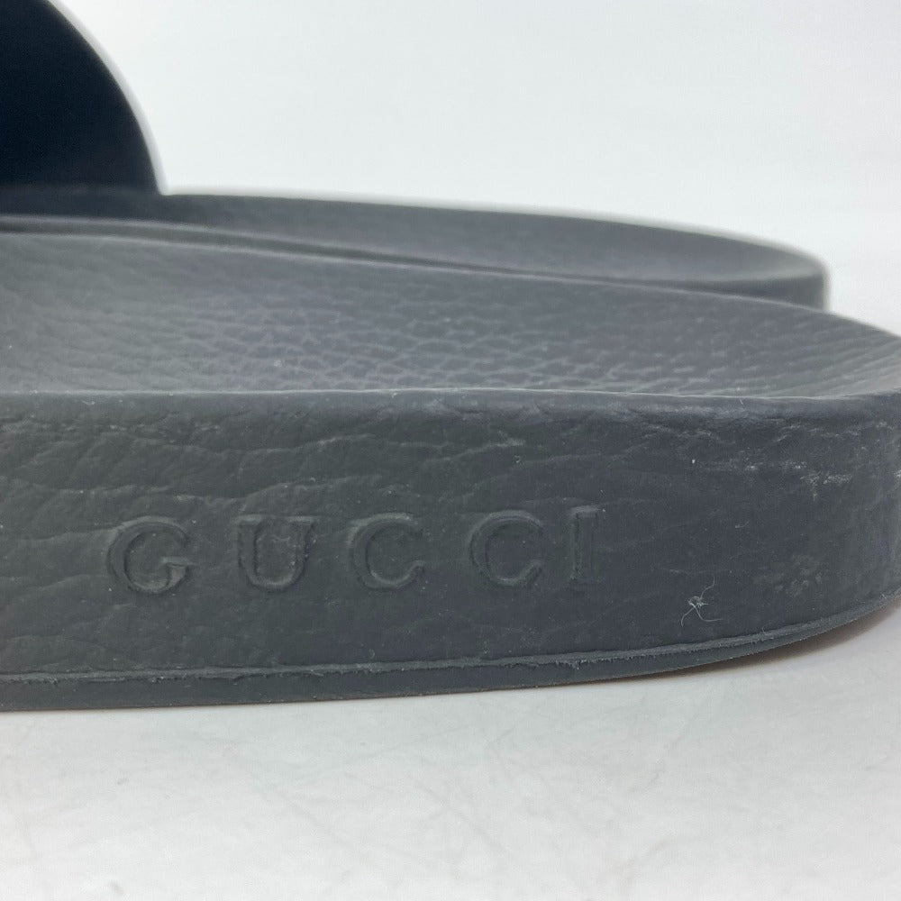 GUCCI Sandals 522887 rubber black logo slide Women 7 Used Authentic