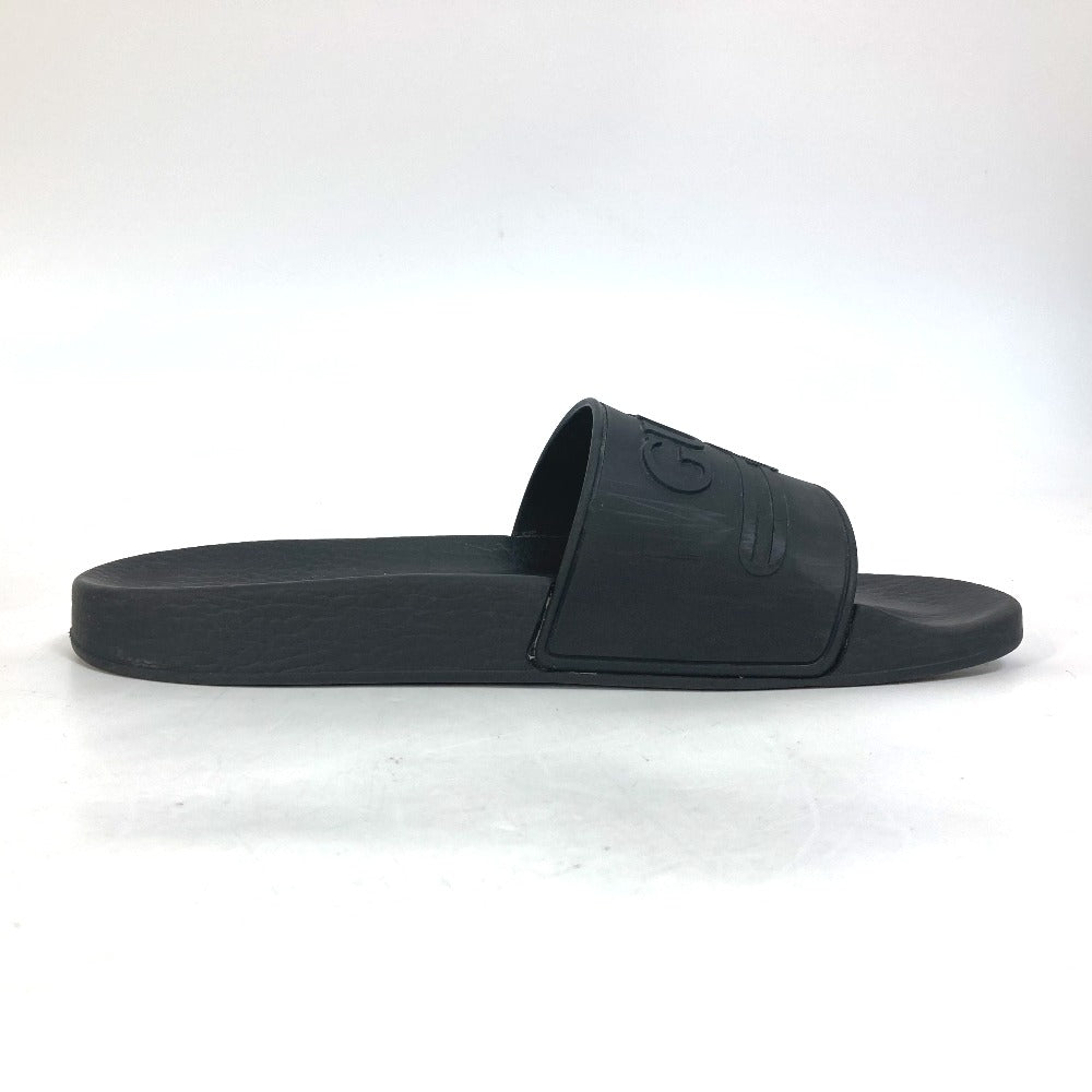 GUCCI Sandals 522887 rubber black logo slide Women 7 Used Authentic