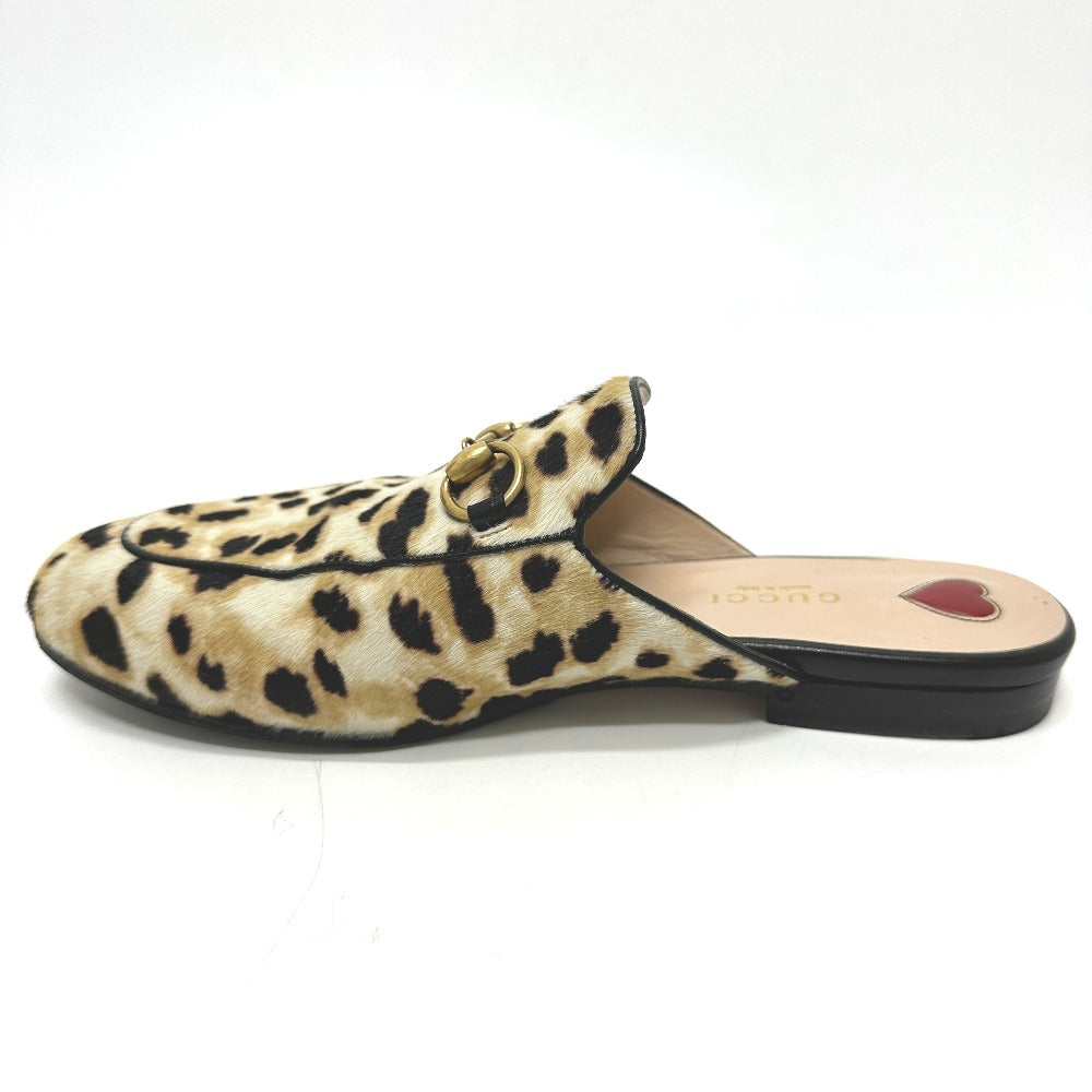 GUCCI Sandals 476250 Harako beige Leopard leopard print leopard Horsebit Women 36 Used Authentic
