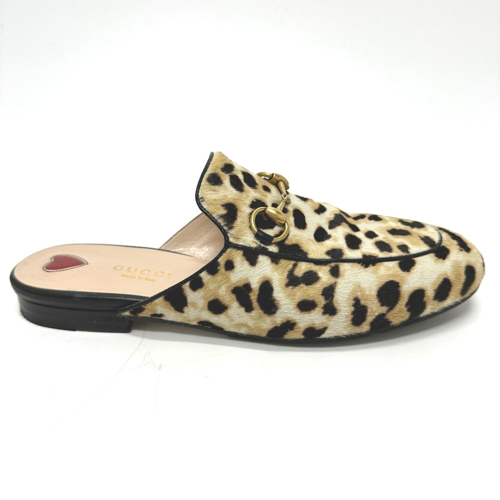 GUCCI Sandals 476250 Harako beige Leopard leopard print leopard Horsebit Women 36 Used Authentic