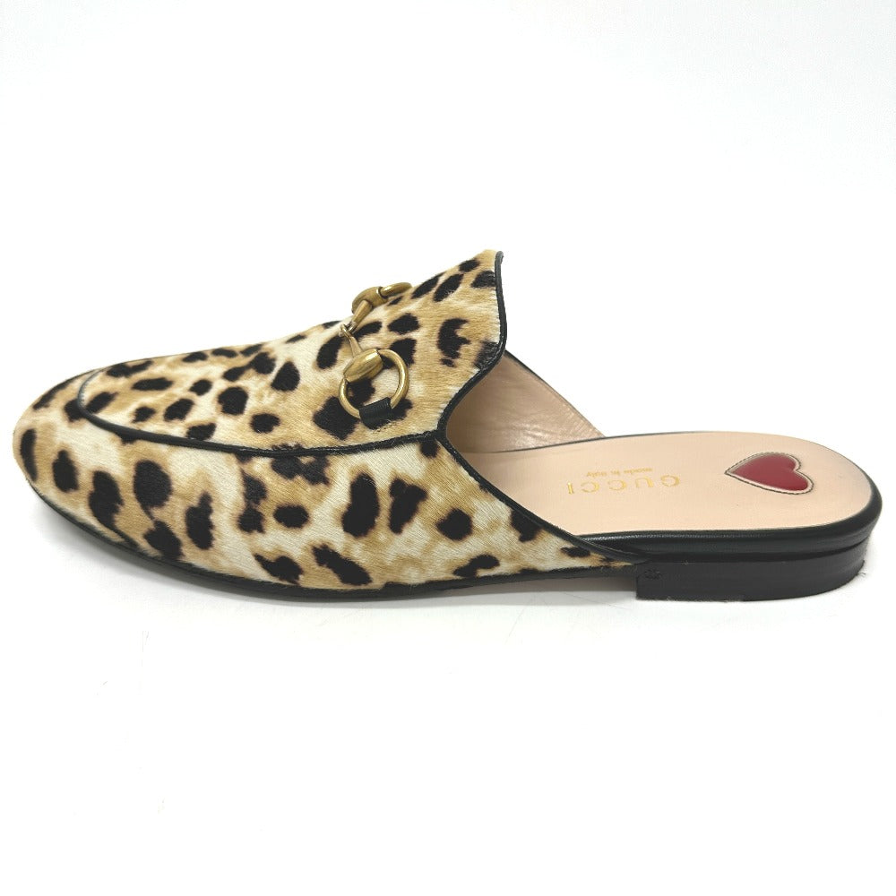 GUCCI Sandals 476250 Harako beige Leopard leopard print leopard Horsebit Women 36 Used Authentic