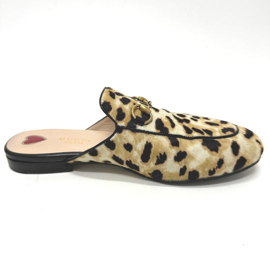GUCCI Sandals 476250 Harako beige Leopard leopard print leopard Horsebit Women 36 Used Authentic