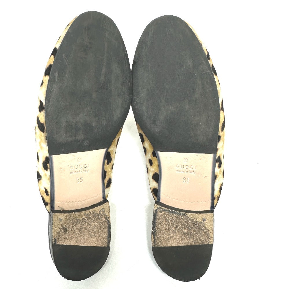 GUCCI Sandals 476250 Harako beige Leopard leopard print leopard Horsebit Women 36 Used Authentic