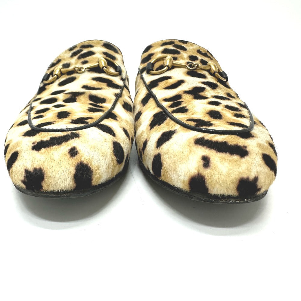 GUCCI Sandals 476250 Harako beige Leopard leopard print leopard Horsebit Women 36 Used Authentic