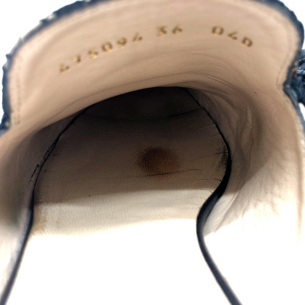 GUCCI Sandals 475094 Lace, Leather black Race Horsebit Women 36 Used Authentic