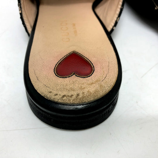 GUCCI Sandals 475094 Lace, Leather black Race Horsebit Women 36 Used Authentic