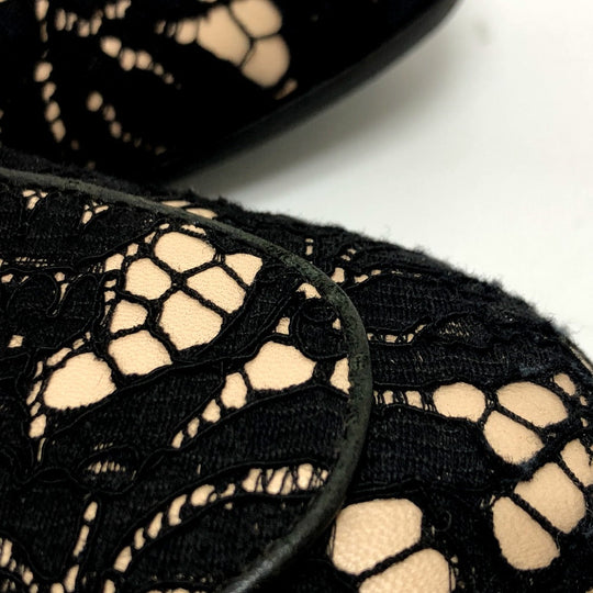 GUCCI Sandals 475094 Lace, Leather black Race Horsebit Women 36 Used Authentic