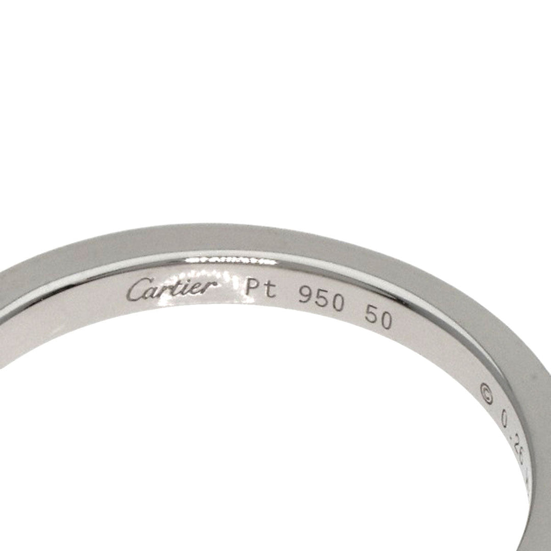 CARTIER Ring PT950 Silver Ballerina Diamond # 50 Women Used Authentic