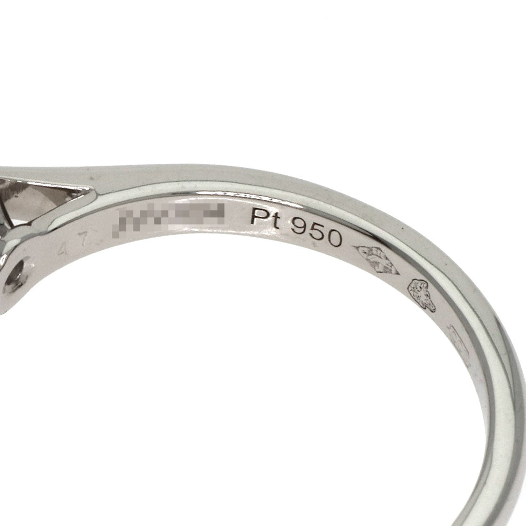 CARTIER Ring PT950 Silver Solitaire Diamond #47 Women Used Authentic