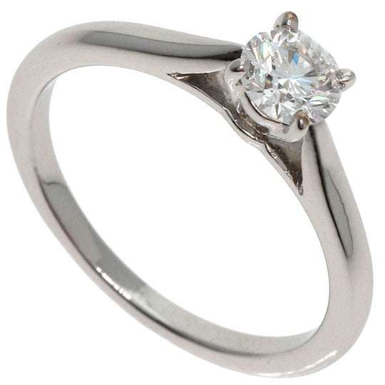 CARTIER Ring PT950 Silver Solitaire Diamond #45 Women Used Authentic
