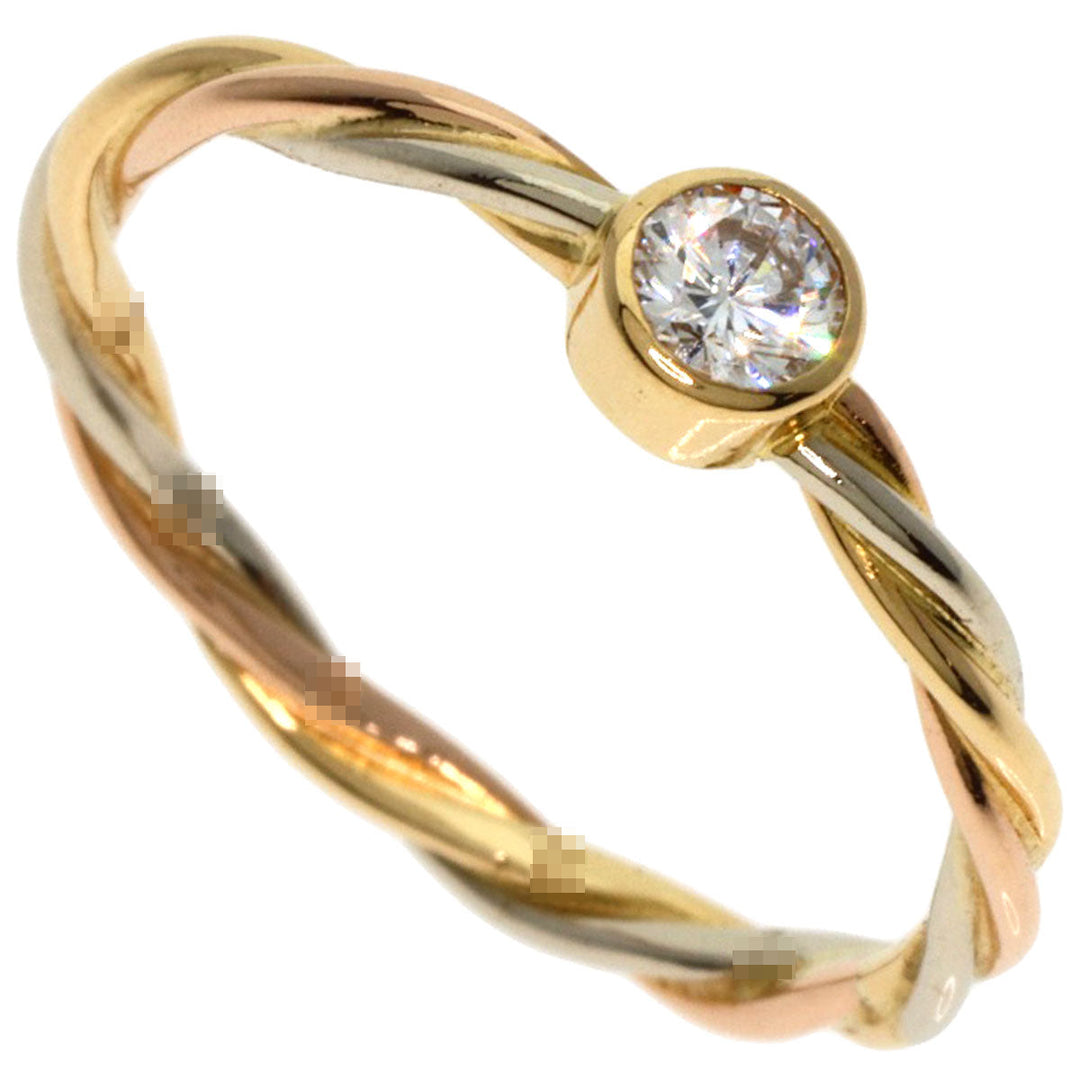 CARTIER Ring 18K Yellow Gold gold Twisted Three-Color Diamond
