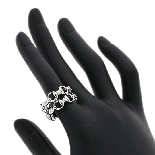 GUCCI Ring K18WG Silver Diamond #14