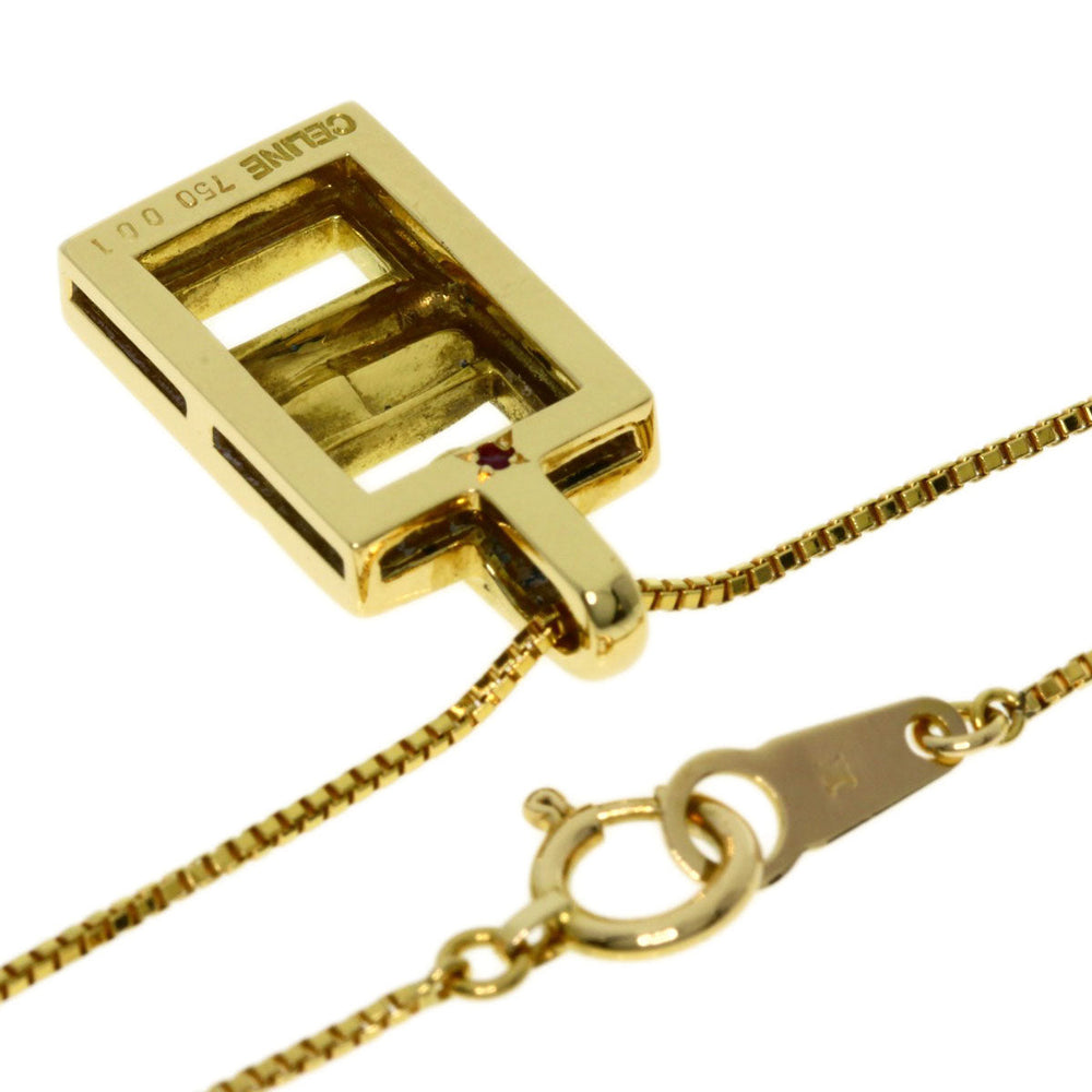CELINE Necklace 18K Yellow Gold gold Logo motif ruby