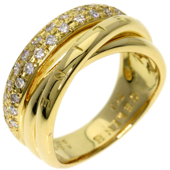 CELINE Ring 18K Yellow Gold gold Diamond Inner Stone Ruby Women Used Authentic