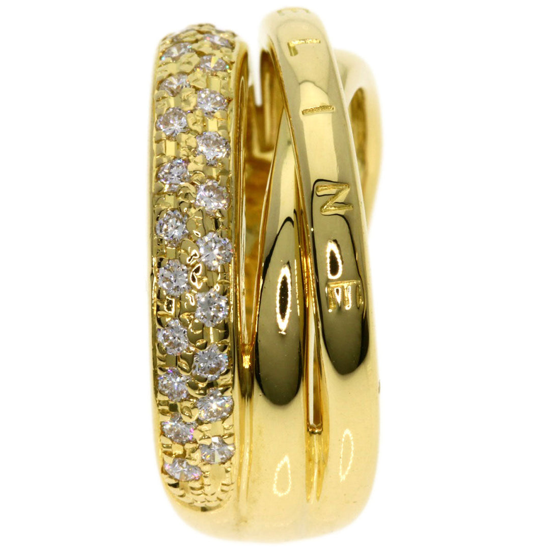 CELINE Ring 18K Yellow Gold gold Diamond Inner Stone Ruby Women Used Authentic