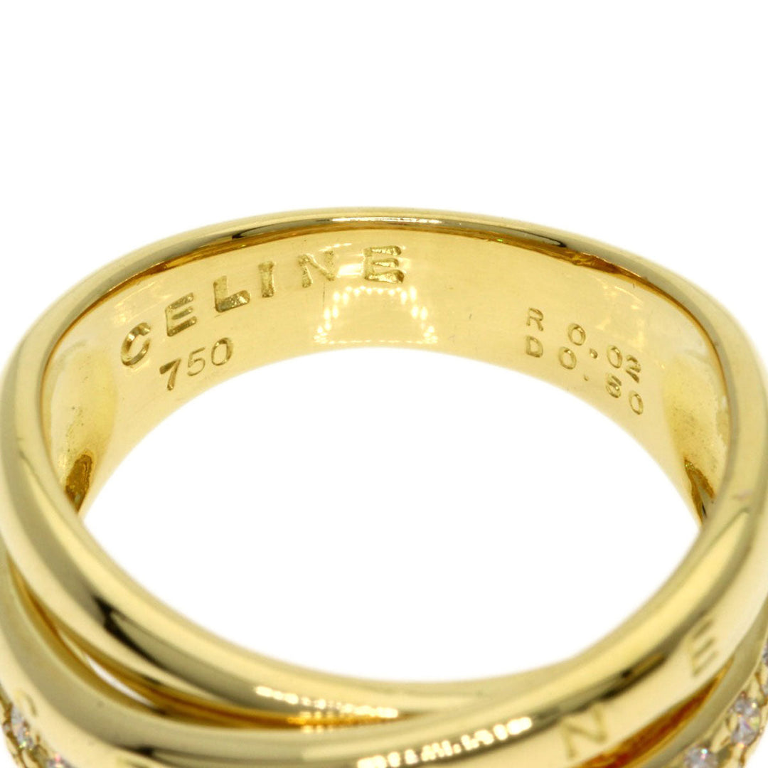 CELINE Ring 18K Yellow Gold gold Diamond Inner Stone Ruby Women Used Authentic