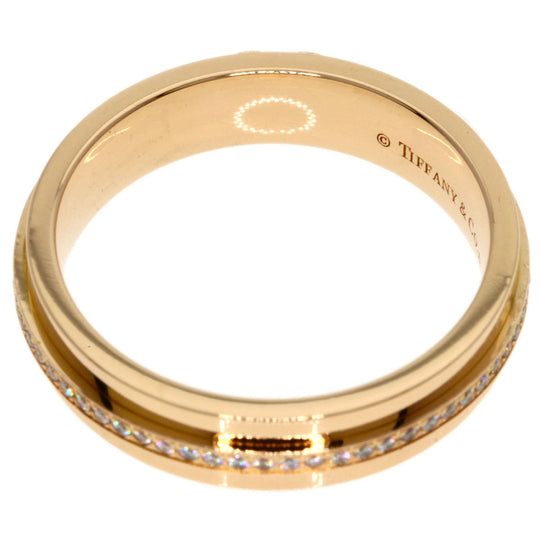 TIFFANY&Co. Ring 18K Pink Gold gold T narrow diamond Women Used Authentic