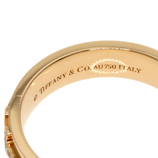 TIFFANY&Co. Ring 18K Pink Gold gold T narrow diamond Women Used Authentic