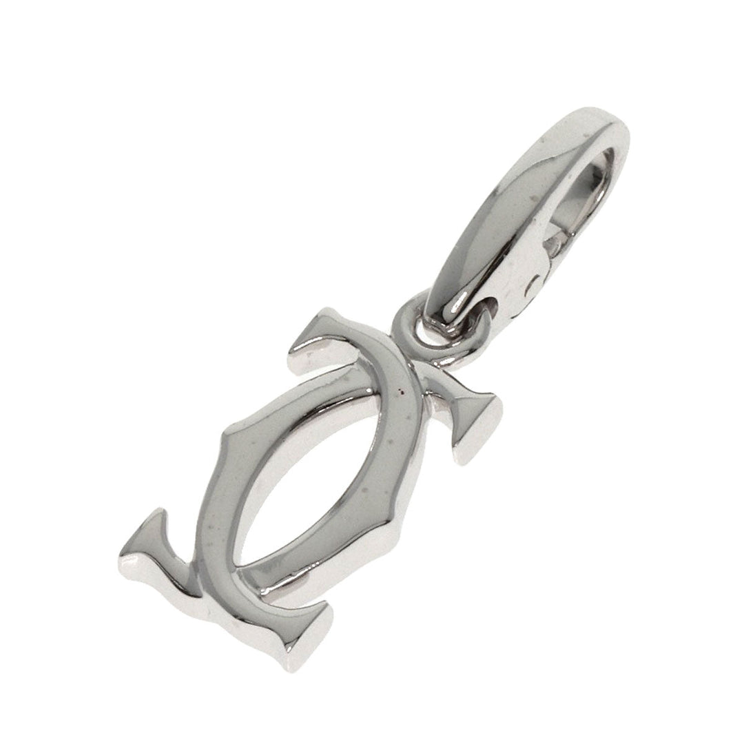 CARTIER Pendant top K18WG Silver 2C logo charm