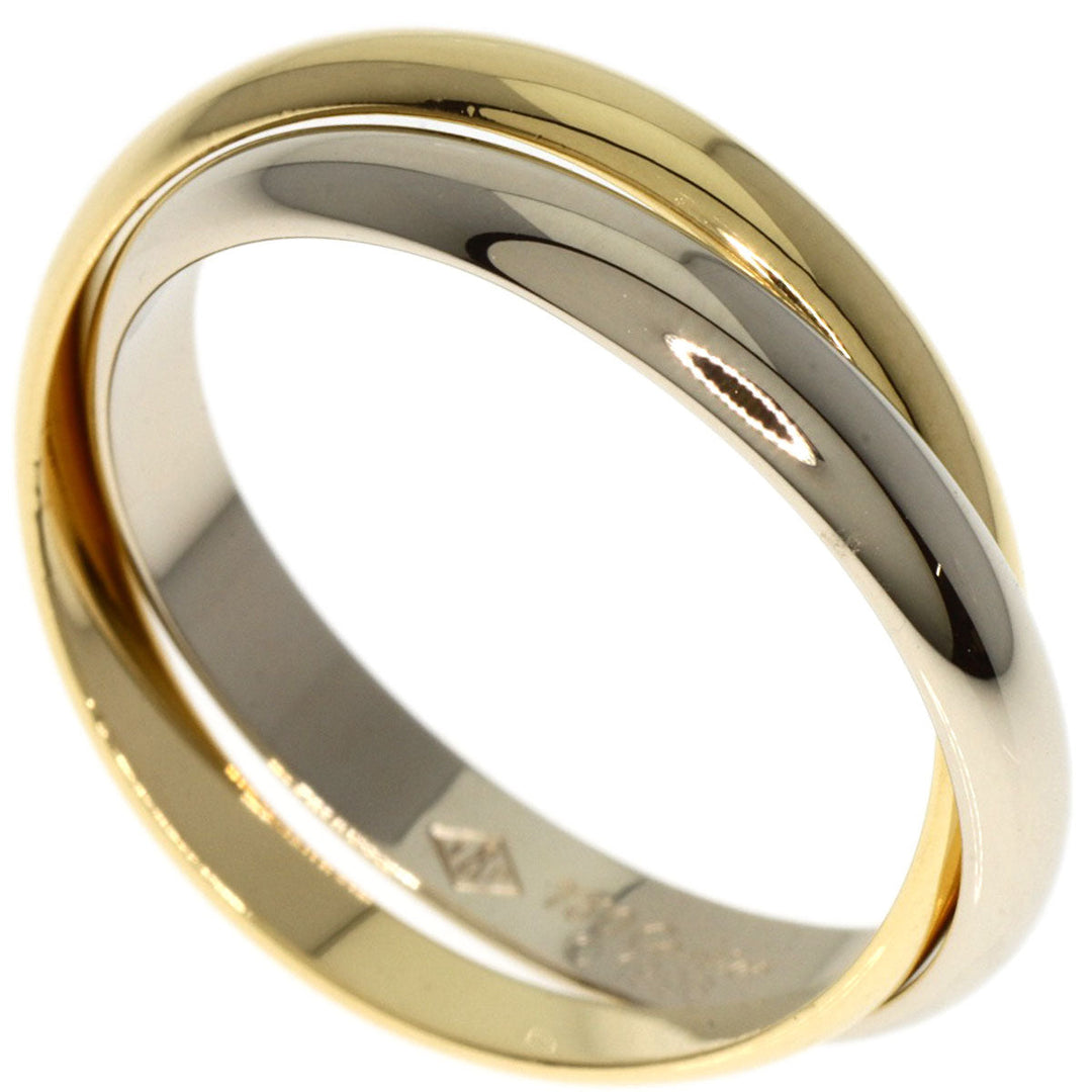 CARTIER Ring K18YG , K18WG Silver 2-row double #48 Women Used Authentic