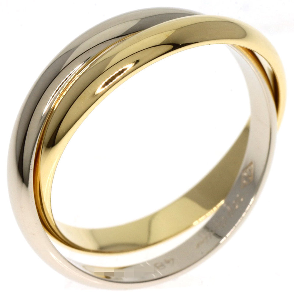 CARTIER Ring K18YG , K18WG Silver 2-row double #48 Women Used Authentic