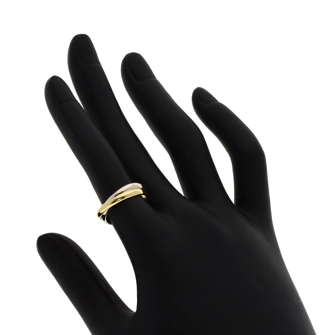 CARTIER Ring K18YG , K18WG Silver 2-row double #48 Women Used Authentic