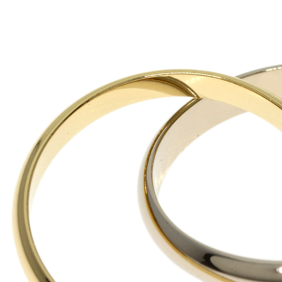 CARTIER Ring K18YG , K18WG Silver 2-row double #48 Women Used Authentic