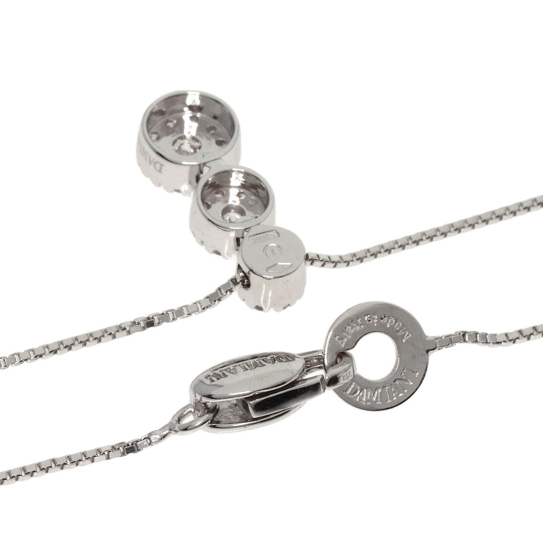 Damiani Necklace K18WG Silver diamond Women Used Authentic